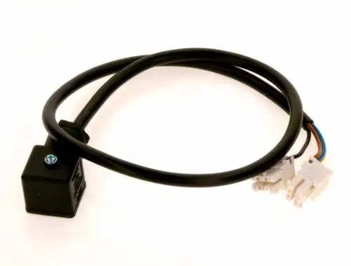 Verbindungskabel mit Stecker, hergestellt von Bosch, für den Anschluss an ein Gerät. Enthält zwei weiße Stecker und einen schwarzen Kasten.